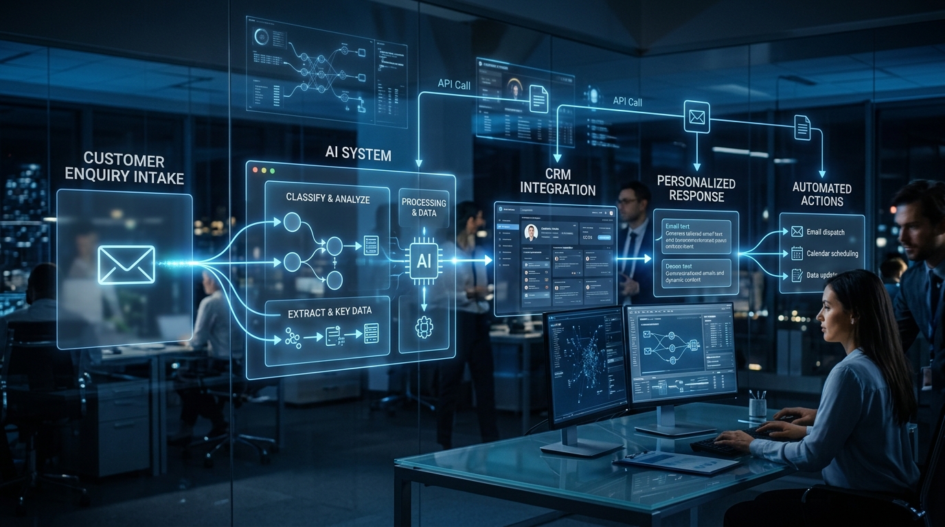 Interconnected business automation workflows utilizing free AI tools online and APIs