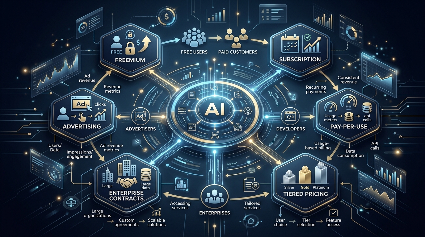 Monetization models and pricing streams for free AI tools online