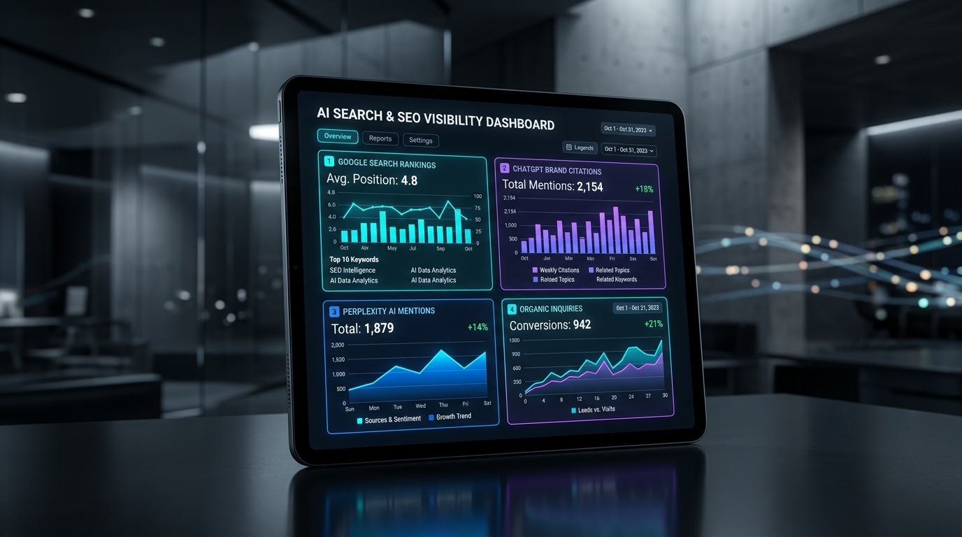 HuAI Content AI Search and GEO Visibility Dashboard